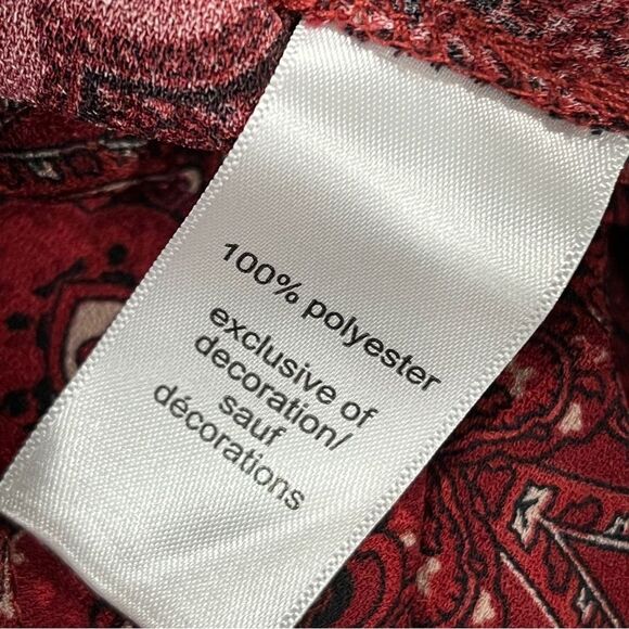 Maurice’s rustic Red Paisley print long sleeve v-neck mini Dress size XS - Picture 11 of 14